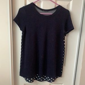 Papermoon navy polka dot top